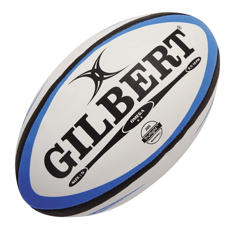 Gilbert Men's Omega Match Rugby Ball - Blue/Black, Size 4 - Image 1